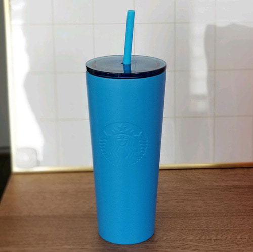 [해외] 스타벅스 다크 블루 스텐레스 스틸 콜드 컵 16온즈 그란데사이즈
